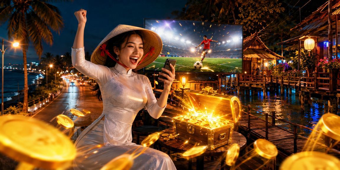 Cô gái đội nón lá tại Mũi Né nhận cashback bonus từ nền tảng cá cược trực tuyến