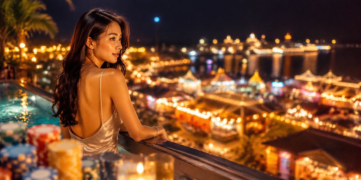 Chợ đêm giải trí casino sôi động tại Phú Quốc với ánh đèn lễ hội